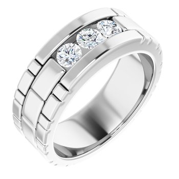 14K White .625 CTW Diamond Mens Ring Ref 14230350